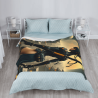 280g Flannel Fuzzy Blanket (Vertical Style) with Sci-Fi Pattern, Comfortable and Warm