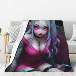 Couverture en flanelle douce de 280 g (style vertical) avec motif