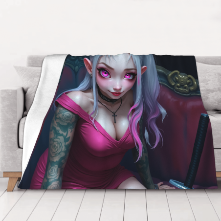 Drap en laine de flanelle de 280 g (avec motif de jeune fille elfique)
