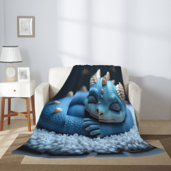 280g 縦型フランネルブランケット - かわいいドラゴン柄