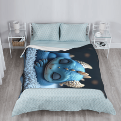 Couette en Flanelle Verticale - Motif Dragon Mignon