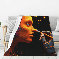 Manta de Franela Futurista Abstracta - Okomall