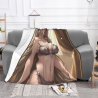 Manta de franela horizontal de 280g con impresión de personaje de belleza sexy de anime