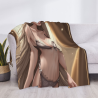 Manta de franela horizontal de 280g con impresión de personaje de belleza sexy de anime