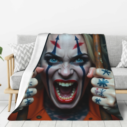 Manta de franela de payaso espeluznante - Okomall