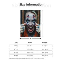 Coperta in flanella di clown spaventoso - Okomall