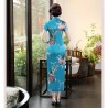 Robe de style chinois améliorant l'élégance du cheongsam, robe longue en soie imprimée rétro pour femmes, tenue de tous les jours, tenue de banquet et de spectacle.