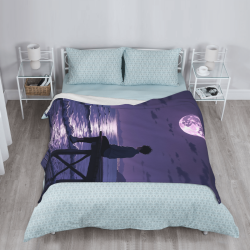 280g einseitig bedruckte Flanell-Decke - Muster einer ruhigen Mondnacht