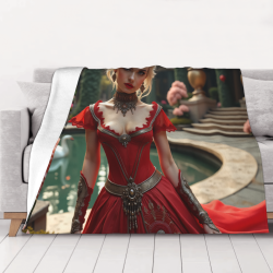 280g Flanell-Fuzzy-Decke (Horizontalstil) mit Fantasie-Damenmuster