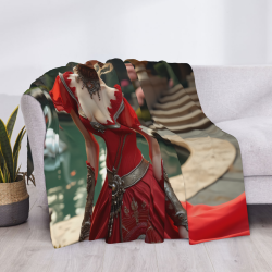 Manta de Flannel Fuzzy de 280g (Estilo Horizontal) - Manta con Patrón de Dama Fantástica
