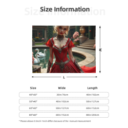 280g 플란넬 퍼지 블랭킷 (가로형) 판타지 레이디 패턴 담요