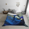 280g Fleece-Decke aus Flanell: Muster einer Frau in einem blauen Kleid, eine gute Wahl für Komfort und Wärme