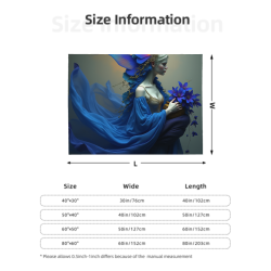 280g 플란넬 극세사 담요: 푸른 치마를 입은 여성 패턴, 편안함과 따뜻함을 위한 좋은 선택