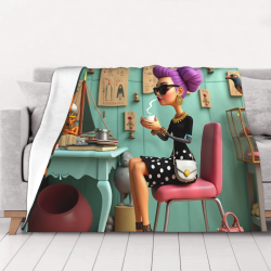 Couverture en flanelle polaire de 280 g (Style Horizontal) Version de Motif de Mode