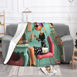 Coperta in flanella polare da 280 g (Stile orizzontale) Versione con Motivo Moda