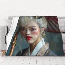 고풍스러운 패턴이 있는 280g 플란넬 퍼지 담요 (수평) - 편안함과 따뜻함을 위한 좋은 선택