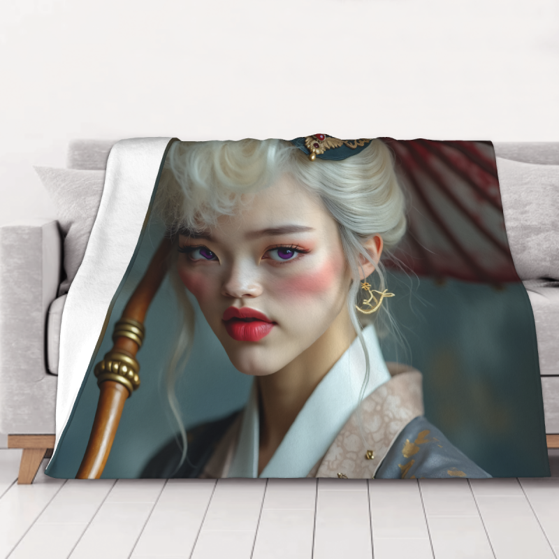 고풍스러운 패턴이 있는 280g 플란넬 퍼지 담요 (수평) - 편안함과 따뜻함을 위한 좋은 선택