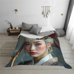 고풍스러운 패턴이 있는 280g 플란넬 퍼지 담요 (수평) - 편안함과 따뜻함을 위한 좋은 선택
