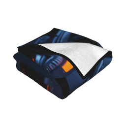 Manta de flanela polar de 280g (estilo horizontal) con diseño de casco de ciencia ficción