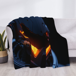 Manta de flanela polar de 280g (estilo horizontal) con diseño de casco de ciencia ficción