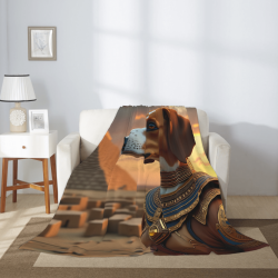 280g Flanell Fleece Decke (Vertikaler Stil): Druckteppich im alten ägyptischen Stil
