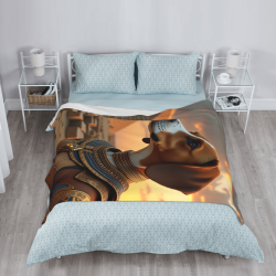 280g Flanell Fleece Decke (Vertikaler Stil): Druckteppich im alten ägyptischen Stil
