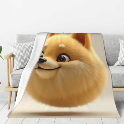 Manta de polar de 280 g - Encantador patrón de Shiba Inu