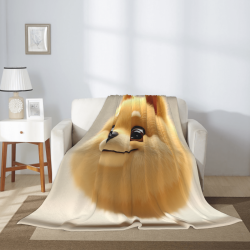 280g フランネルフリースブランケット - 可愛い柴犬柄