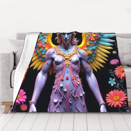 환상 캐릭터 패턴이 있는 280g 플란넬 담요 (수평), 편안하고 따뜻함