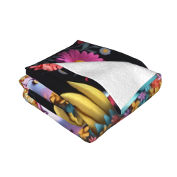 Coperta in flanella da 280 g (orizzontale) con motivo di personaggi fantastici, confortevole e calda