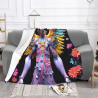 Coperta in flanella da 280 g (orizzontale) con motivo di personaggi fantastici, confortevole e calda