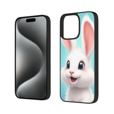 可爱兔子iPhone 15/15 Pro/15 Pro Max手机壳 - okomall