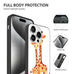 حافظة iPhone 15/15 Pro/15 Pro Max بنمط زرافة لطيف - OKOMALL