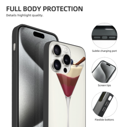 iPhone 15/Pro/Max 鸡尾酒图案手机壳 - OKOMALL
