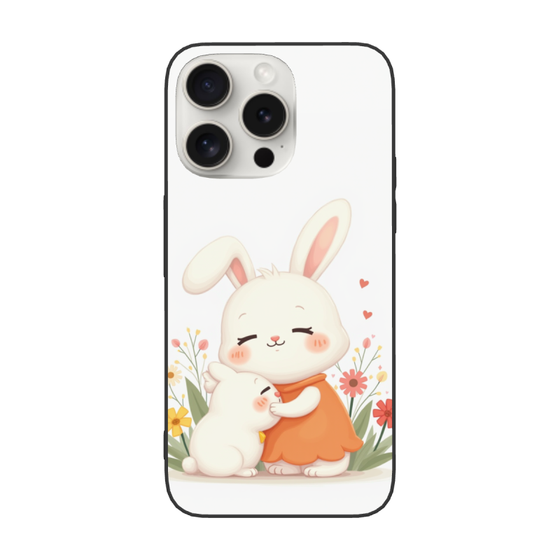 愛心守護兔子iPhone 15/15 Pro Max手機殼 - okomall