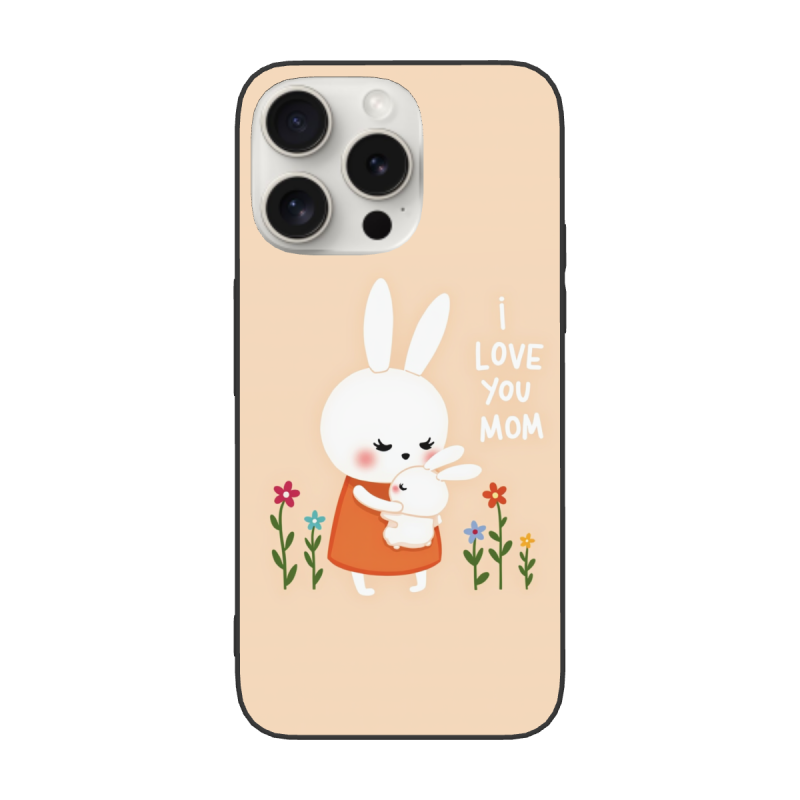 iPhone 15/Pro/Max 萌兔花卉手機殼 - okomall