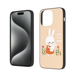 iPhone 15/Pro/Max 萌兔花卉手機殼 - okomall