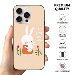 iPhone 15/Pro/Max 萌兔花卉手機殼 - okomall