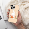 iPhone 15/Pro/Max 萌兔花卉手機殼 - okomall