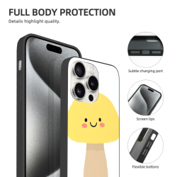 可愛蘑菇圖案iPhone 15/15 Pro Max手機殼 - okomall