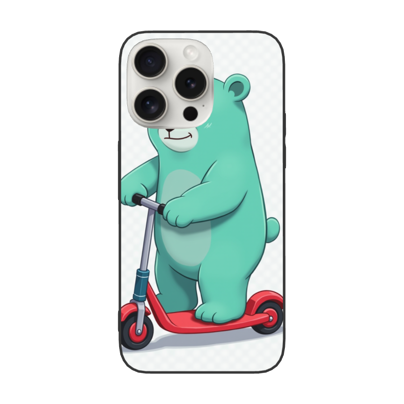 iPhone 15/Pro/Max 小熊滑板手機殼 - okomall
