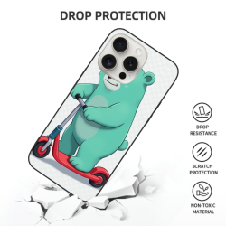 iPhone 15/Pro/Max 小熊滑板手机壳 - okomall