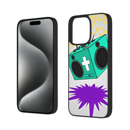 iPhone 15 Pro/Pro Max 撞色放射紋理手機殼 - okomall