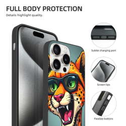 豹纹手机壳 - iPhone 15 Pro/Pro Max 个性防摔手机壳 | OKOMALL
