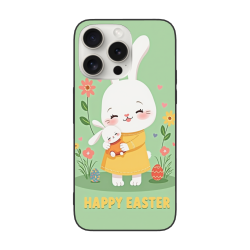 Custodia per iPhone 15/Pro/Max con coniglietti e fiori - OKOMALL