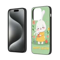 Custodia per iPhone 15/Pro/Max con coniglietti e fiori - OKOMALL