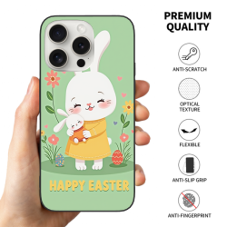Custodia per iPhone 15/Pro/Max con coniglietti e fiori - OKOMALL