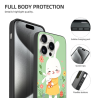 Custodia per iPhone 15/Pro/Max con coniglietti e fiori - OKOMALL