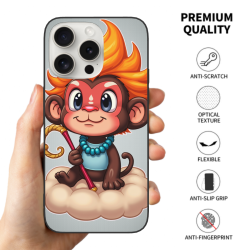 Custodia per iPhone 15/15 Pro/15 Pro Max con motivo di scimmietta carina - OKOMALL