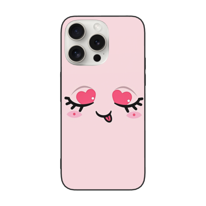可愛眨眼心形手機殼 - iPhone 15 Pro/Pro Max - OKOMALL